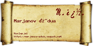 Marjanov Édua névjegykártya